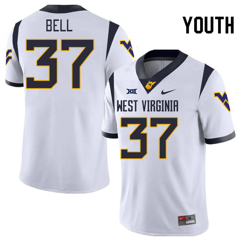 Youth #37 Jayden Bell West Virginia Mountaineers College 2024 New Uniforms Football Jerseys Stitched